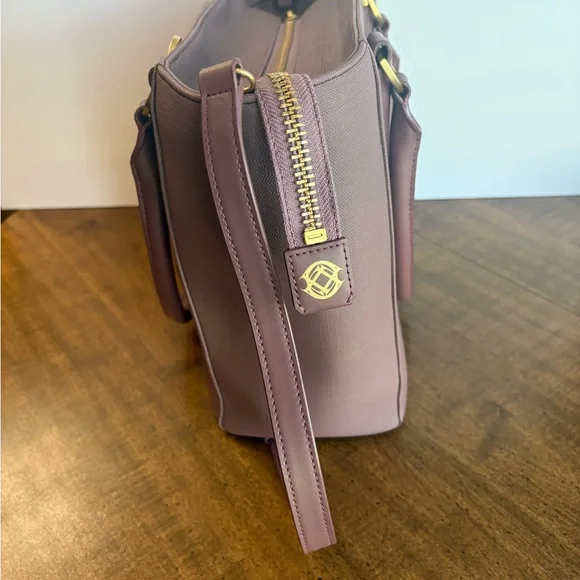 Dagne Dover Midi Tote Light Purple with gold accents cl - Picture 6 of 16